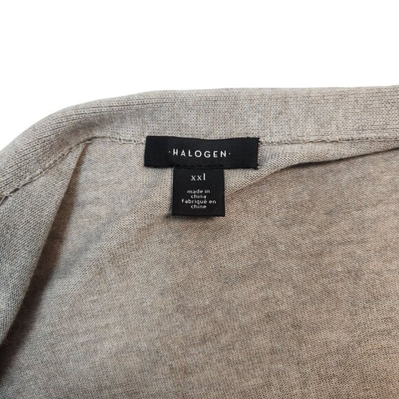 Halogen Cashmere Kissed Open Front Cardigan Womens XXL 2XL Tan Sweater Boho O06X - Picture 3 of 6